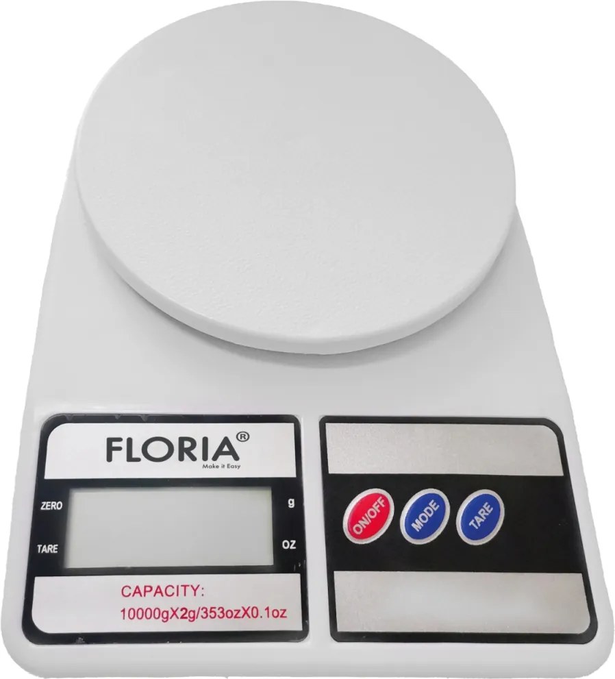 Cantar de bucatarie digital Floria ZLN9075, Capacitate 2g-10.000g, Display LCD, Maxim 10kg