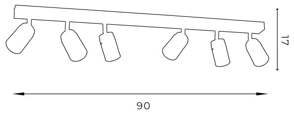 Spot RENO 6xGU10/60W/230V negru/crom