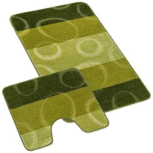 Set covorașe de baie Bellatex Bany cu decupajEllipse verde, 60 x 100 cm, 60 x 50 cm