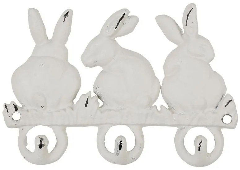 Cuier de perete decorativ, din fonta, L20 cm, Le Lapin