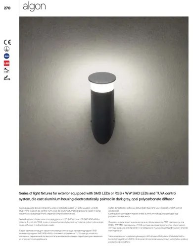 Aplică LED de exterior Redo 90073 ALGON LED/9W/230V IP65 negru