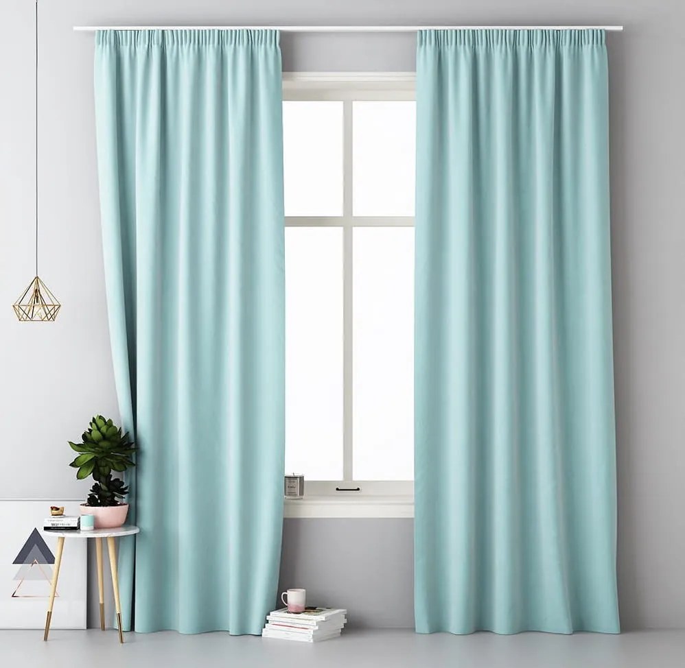 Perdea fină în culoarea mentolului pentru sufragerie 140 x 250 cm 140x250