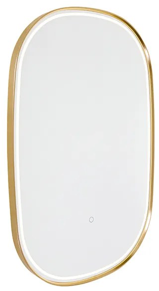 Oglindă de baie cupru cu LED, cu dimmer în 3 trepte cu atingere ovală - Miral