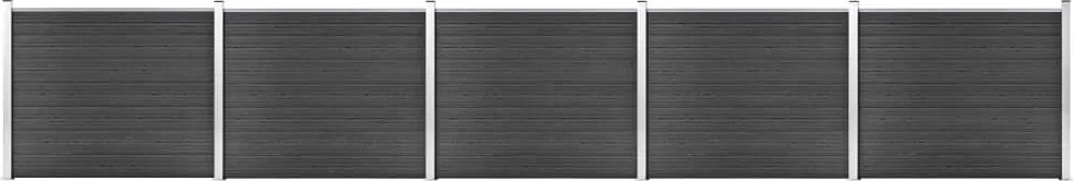 vidaXL Set panouri gard, 872x146 cm, gri, WPC