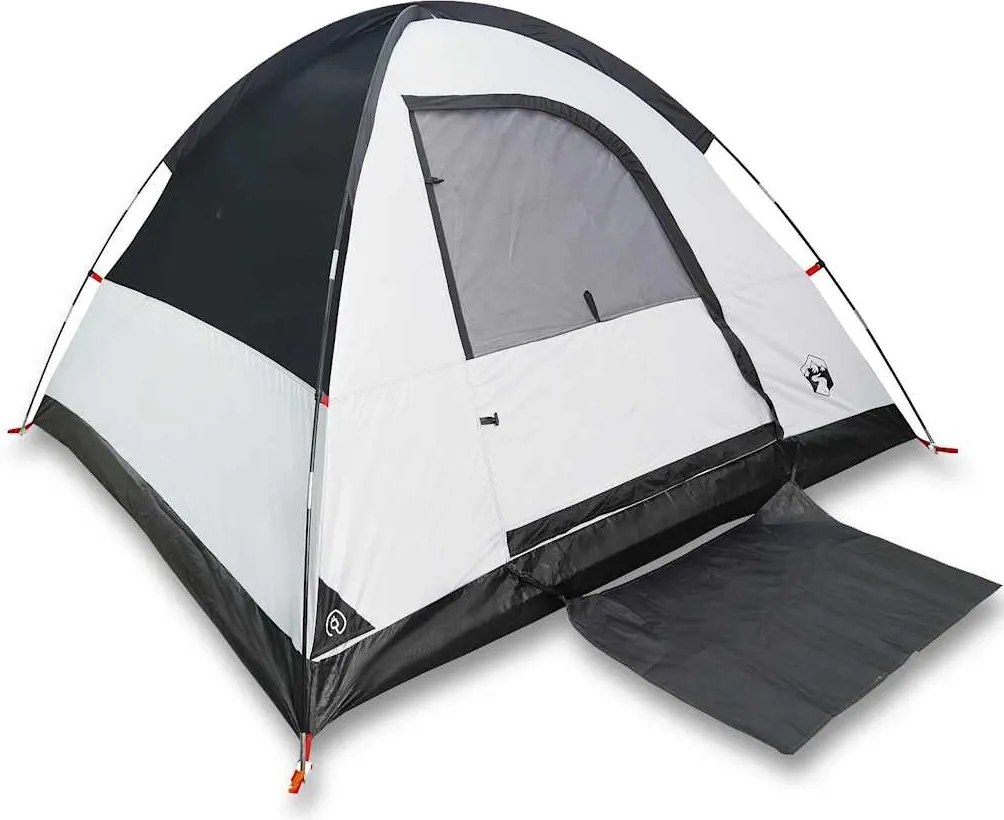 vidaXL Cort camping cupolă 3 persoane alb, țesătură opacă, impermeabil
