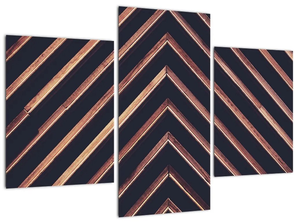 Tablou - Motiv de lemn pe fond negru (90x60 cm)