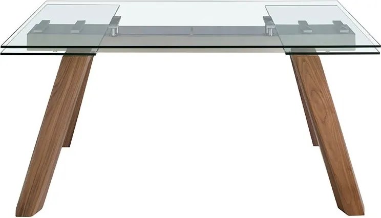 Masa extensibila deosebita design LUX Walnut-Glass 160-240x90cm