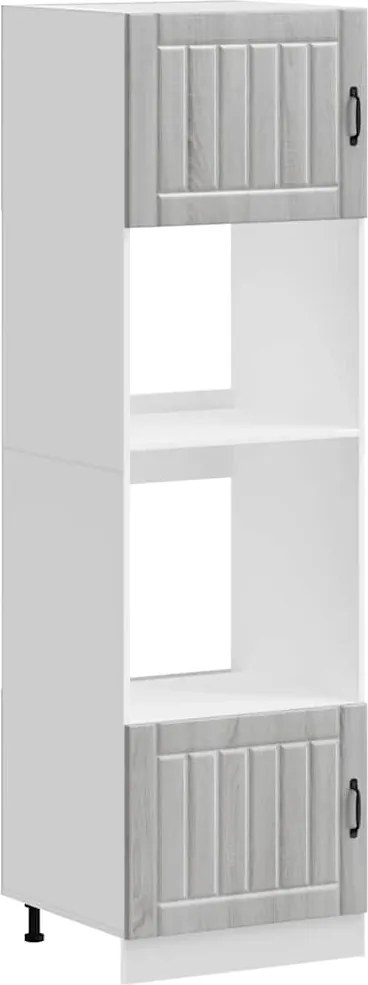 vidaXL Dulapuri pentru cuptor 2 buc Kalmar Gri Sonoma lemn prelucrat