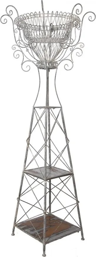 Suport pentru ghiveci, gri, din metal, Felissandre