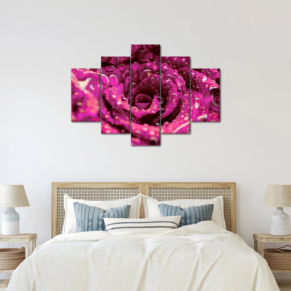 Tabloul cu floarea trandafirului roz (150x105 cm)