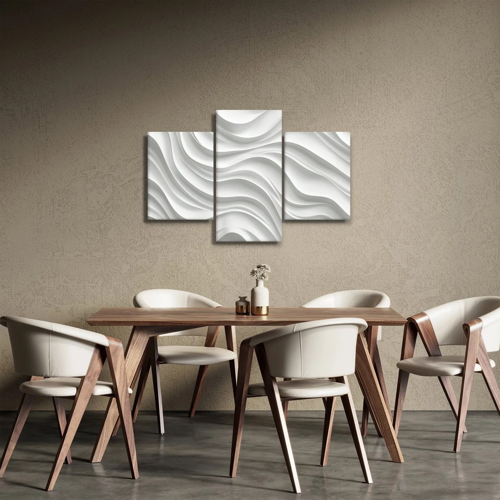 Tablou - Valuri Albe 3D (90x60 cm)