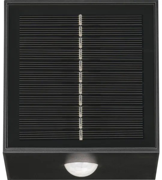 Retlux-LED Aplica solară de perete cu senzor LED/1W/3,7V 1200 mAh IP44 neagră