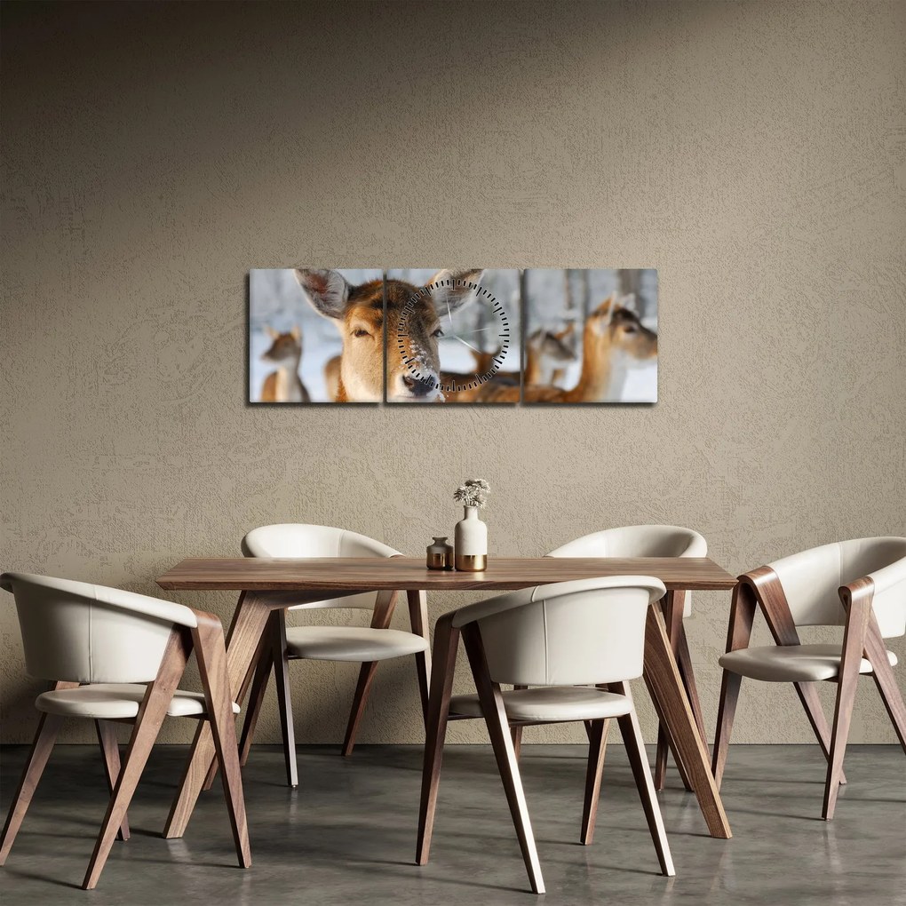 Tablou - Cerbi (cu ceas) (90x30 cm)