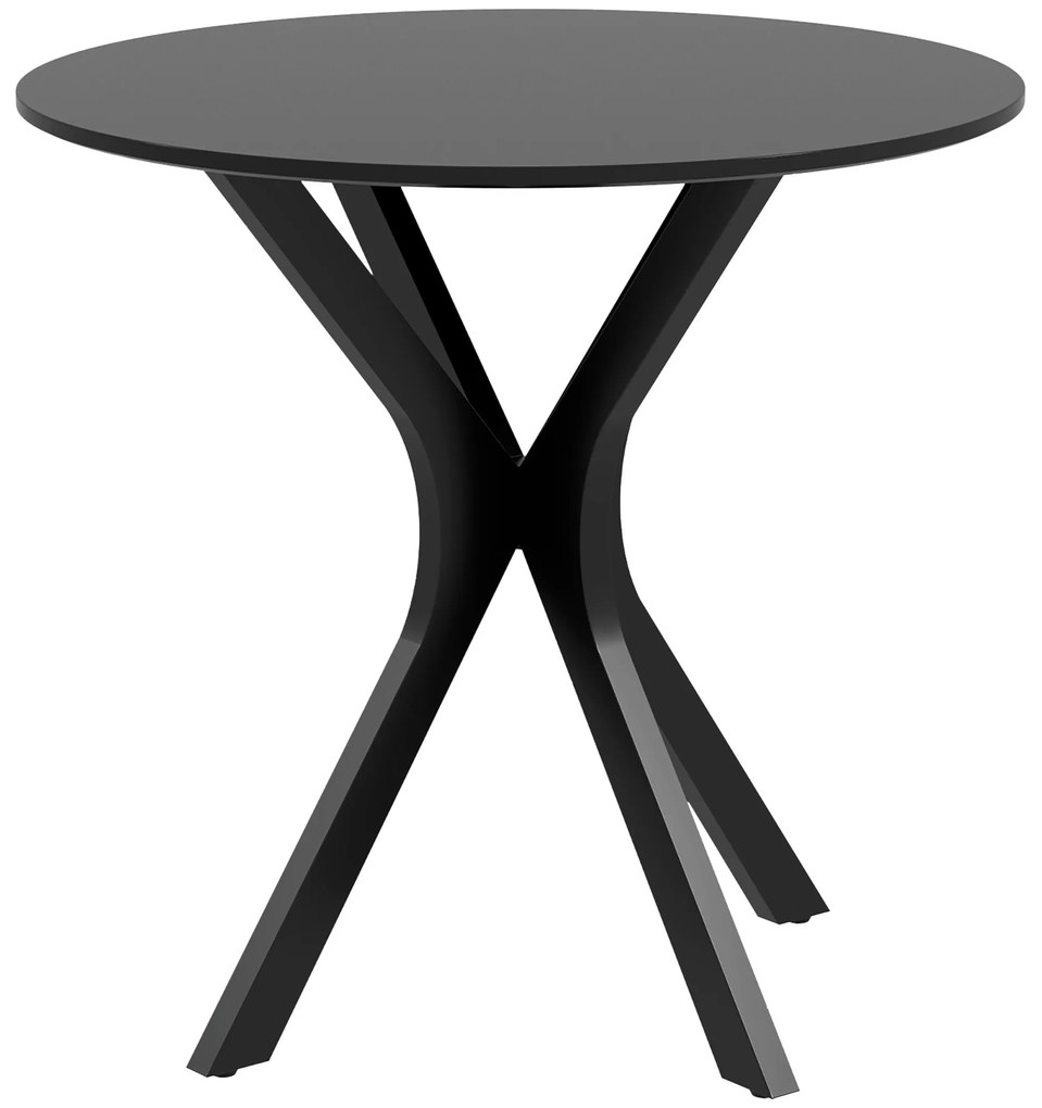 HOMCOM Masa de bucatarie rotunda, Design modern, 78 cm x 78 cm x 75 cm, Negru | Aosom Romania