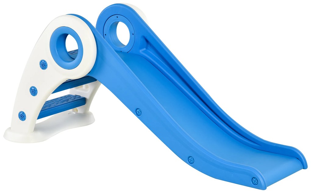 HOMCOM Toboggan Copil Pliabil 3 pana la 6 Ani Utilizare interior exterior dim. 120L x 50l x 56H cm HDPE Albastru | Aosom Romania