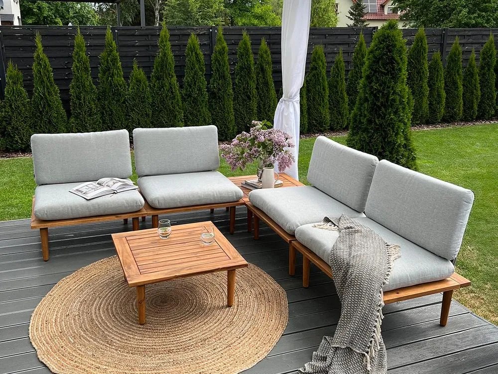 Set mobilier grădină Compobasso (pentru 4 persoane) (gri). 1098741