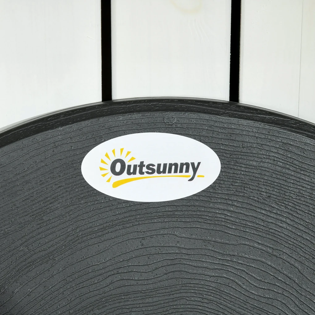 Outsunny Set Mobilier de Grădină 3 Piese pentru Terasă, Oțel și HDPE, Design Modern, Gri Închis | Aosom Romania