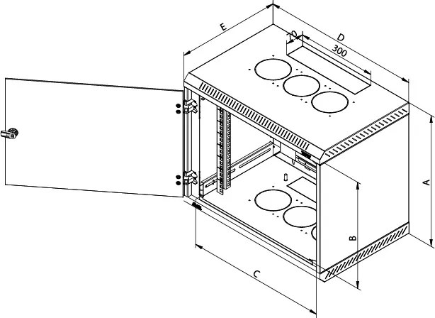 TRITON RACK PERETE 1-SECT 9U/600 Negru