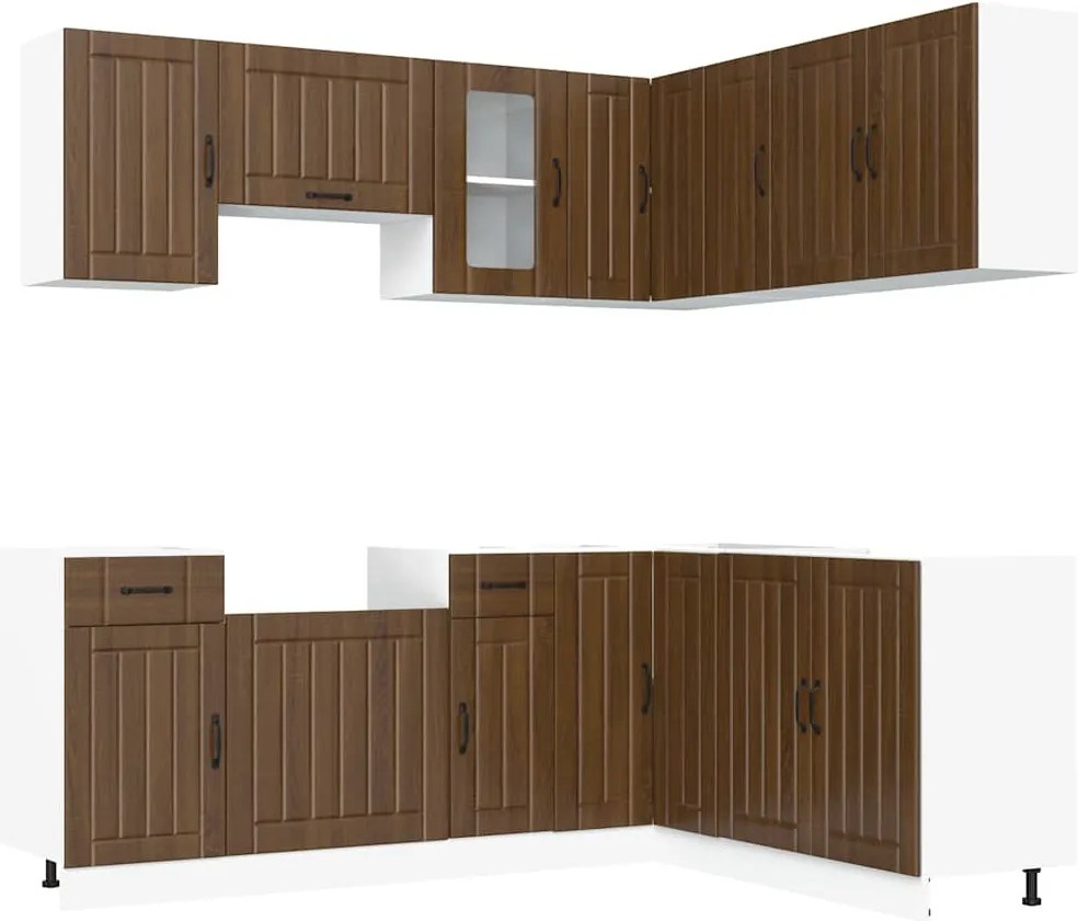 vidaXL Set dulap de bucătărie din 11 piese „Kalmar” stejar maro lemn