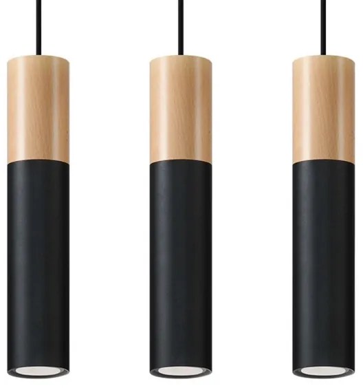 Lustră pe cablu PABLO 3xGU10/40W/230V negru