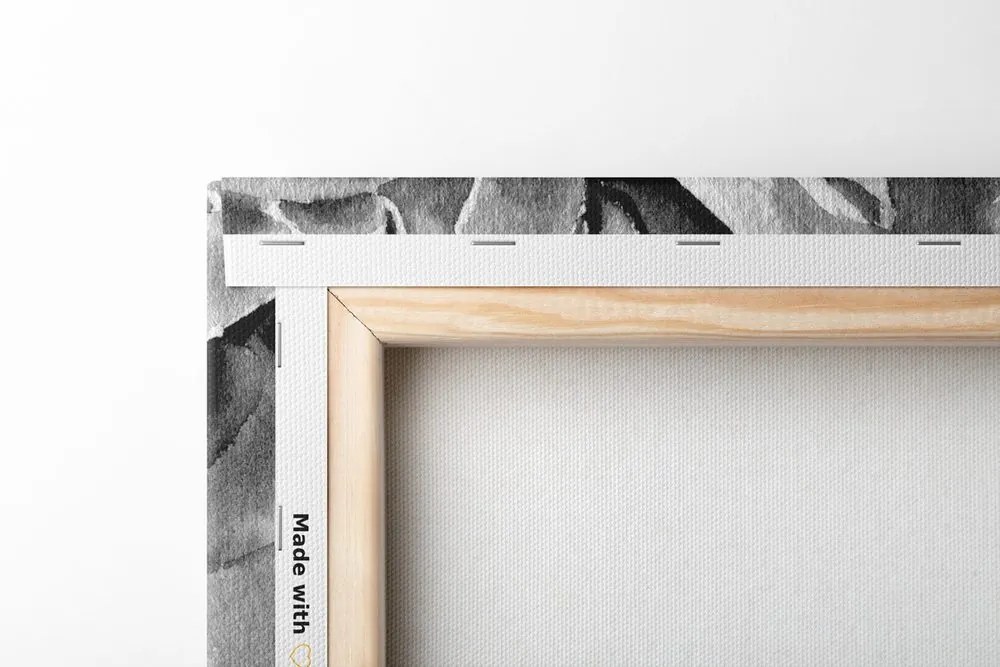 Tablou bujori în design alb-negru