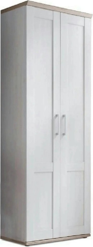 Dulap PROVENSAL, alb/stejar San Remo, DTD laminat, cu 2 usi, 76x39x201