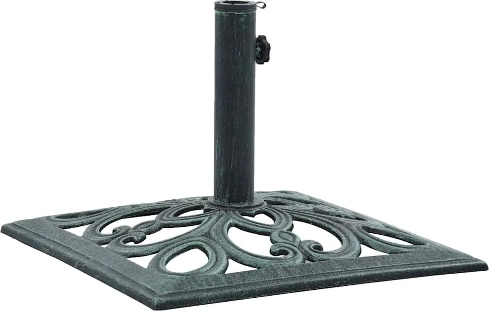 vidaXL Suport de umbrelă, verde, 12 kg, fontă, 49 cm