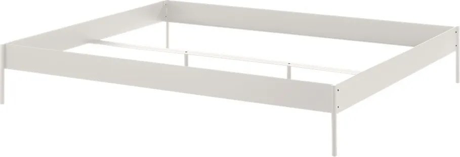 Pat matrimonial alb din oțel fără tăblie cu somieră 200x200 cm Eton Basic – noo.ma