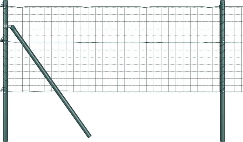 vidaXL Gard cu Stâlp Verde 0,6 x 25 m Oțel și PVC