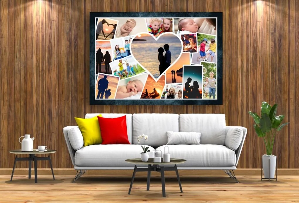 Tablou Canvas Personalizat - Cuplu (inimioara, colaj)