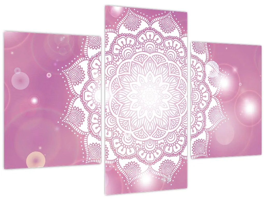 Tablou - Mandala pe fundal roz (90x60 cm)