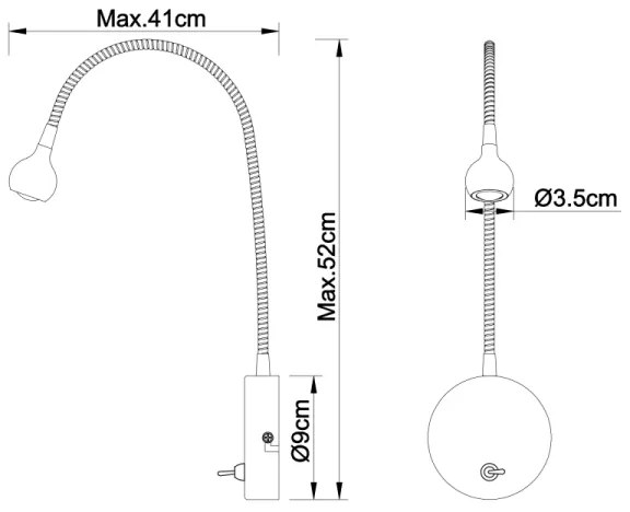 Globo 24109W - Lampă flexibilă LED SERPENT 1xLED/3W/230V