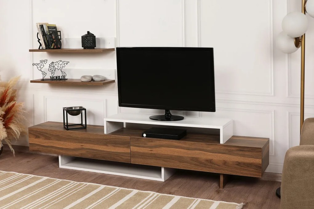 Comoda TV Nirvana - Teak, Alb