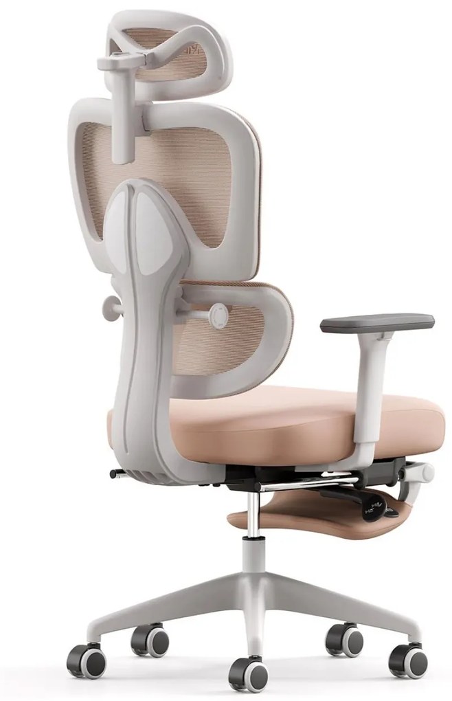 Scaun ergonomic MUSSO E600SE ADAPTIVE, șezut translatabil, cotiere 3D, suport lombar adaptiv, suport picioare, mecanism multifunctional inclinare/blocare, pivotant, Mesh, Roz