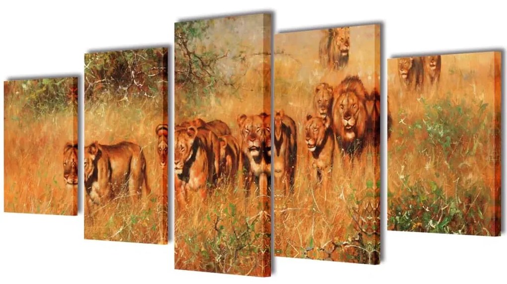 Set de tablouri de pânză imprimate lei 100 x 50 cm