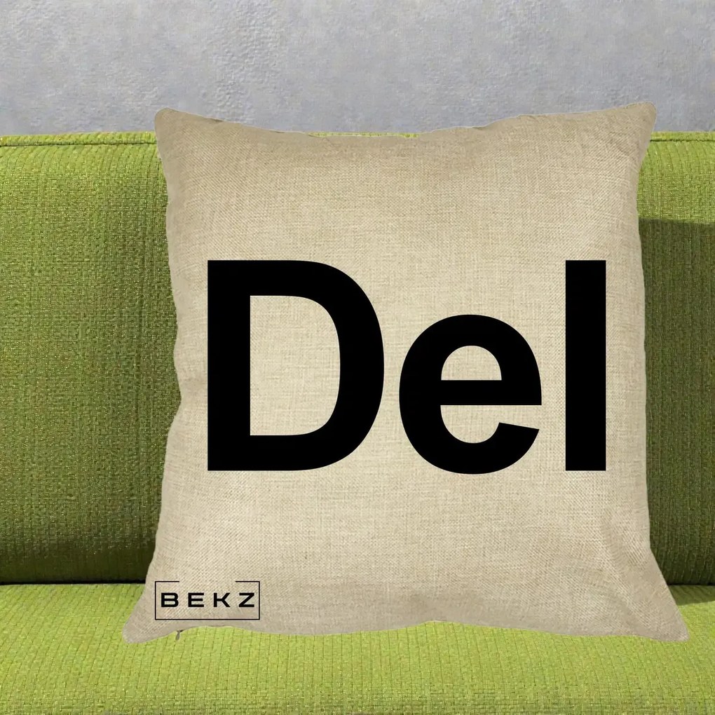 Perna Personalizata Tasta Del Tipografie Bold, 40x40 cm, Crem, Husa Detasabila, Perna Inclusa, BEKZ®
