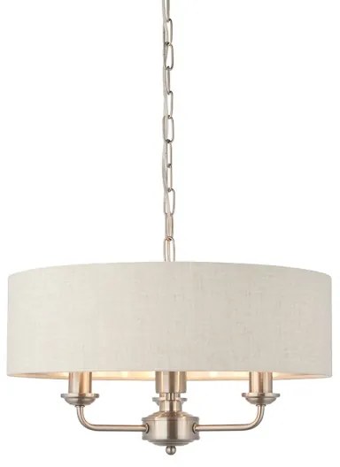 Lustră pe lanț Endon 94361 HIGHCLERE 3xE14/40W/230V bej/crom mat