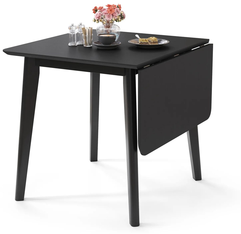 MAZZONI EXPORT ROXY Negru - MASĂ RABATABILĂ DE LEMN PENTRU BUCĂTĂRIE/SUFRAGERIE RETRO EXTENSIBILĂ