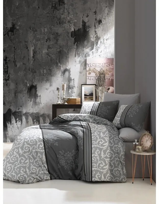 BedTex Lenjerie de pat din bumbac Natura gri, 220 x 200 cm, 2 bucăți 70 x 90 cm