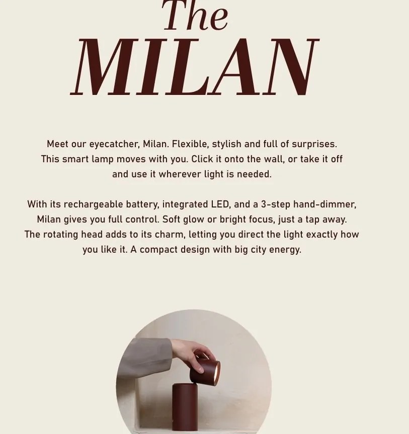 Lampa cu baterii pentru perete sau portabila Milan visiniu