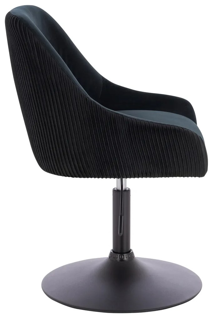 HR920N Scaun Neagră din Catifea cu Bază Neagră