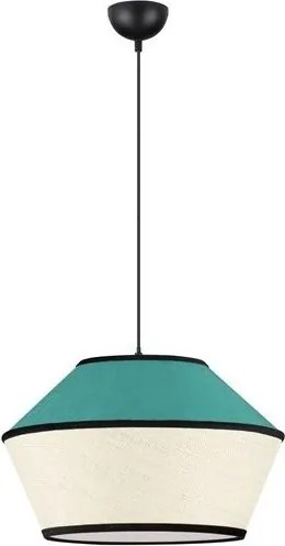 Lustra cu abajur stratifiat catifea Teal cu hartie naturala VELISS