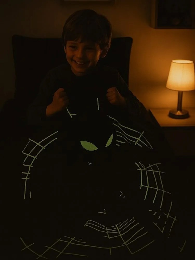 Lenjerie de pat fosforescentă Spiderman