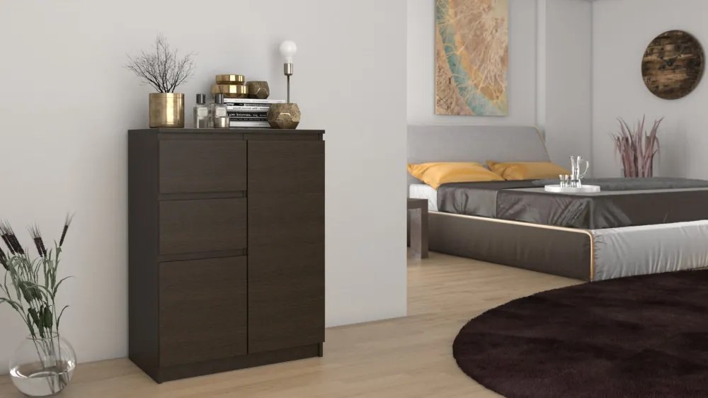 Milanga 2D2S, dulap cu sertare, wenge