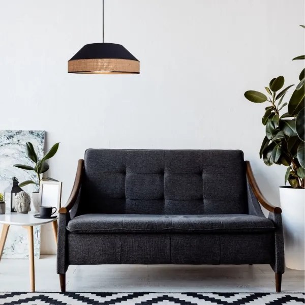 Lustră pe cablu MANISO 1xE27/60W/230V d. 45 cm negru/bej