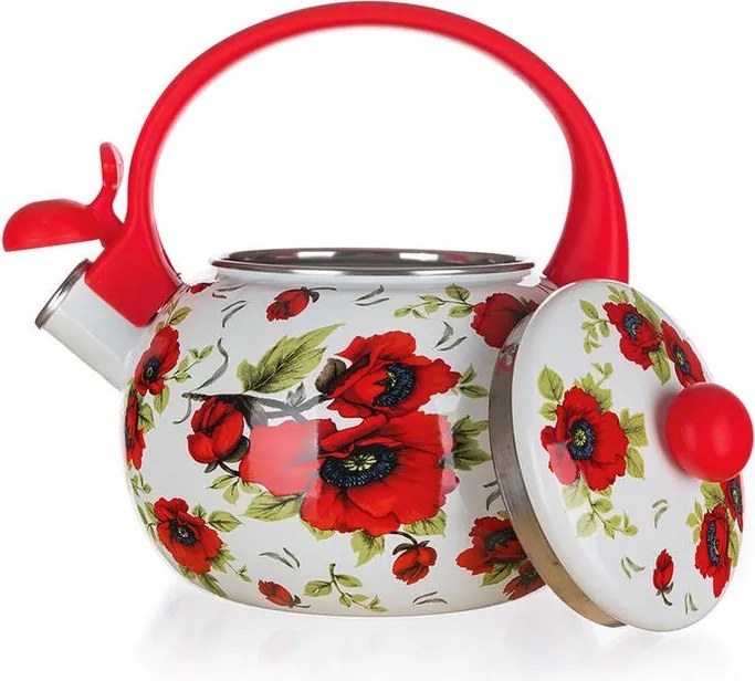 BANQUET Ceainic smălţuit cu fluier POPPY, 2,2 l