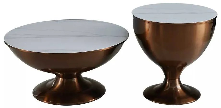 Măsuță de cafea Calvari, marmură / bronz