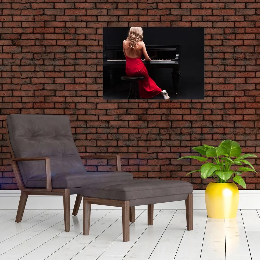 Tablou - Femeia cântând la pian (70x50 cm)