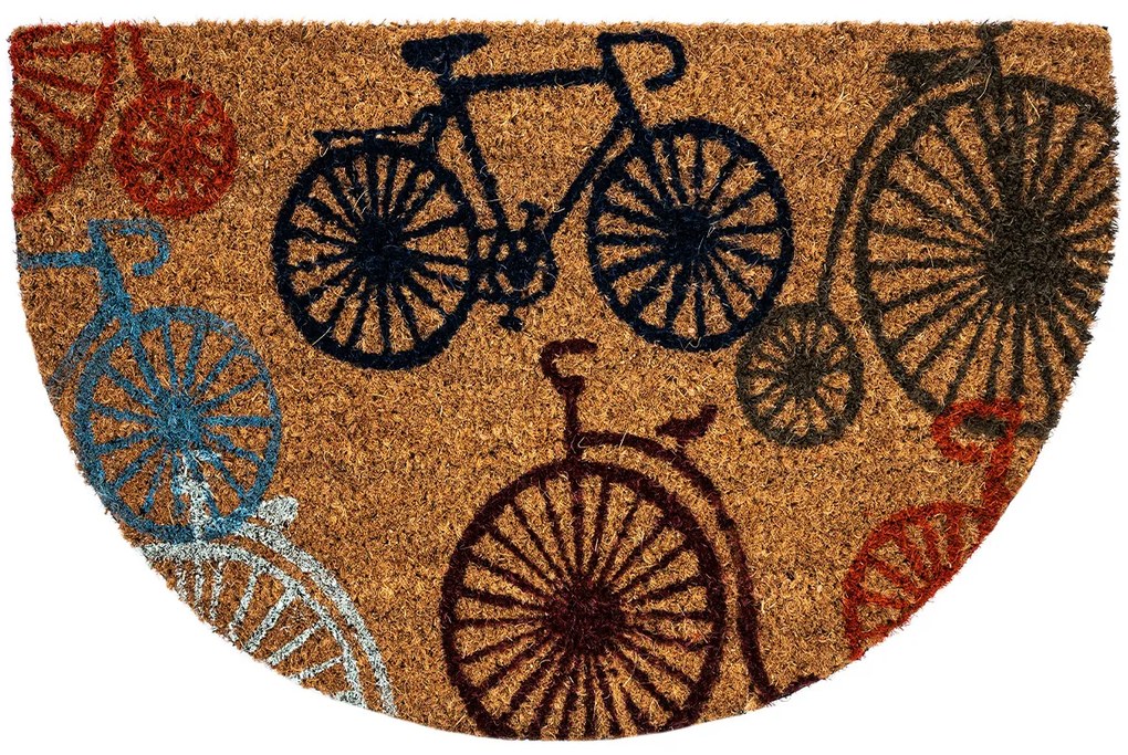 Covoraș cocos Biciclete, semicerc, 40 x 60 cm