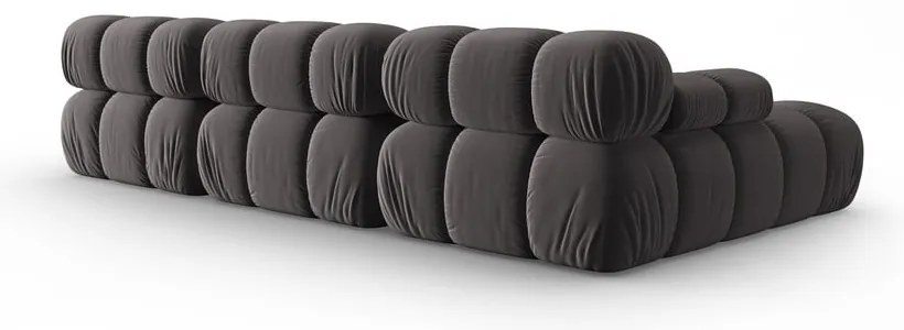 Canapea gri închis cu tapițerie din catifea 285 cm Bellis – Micadoni Home